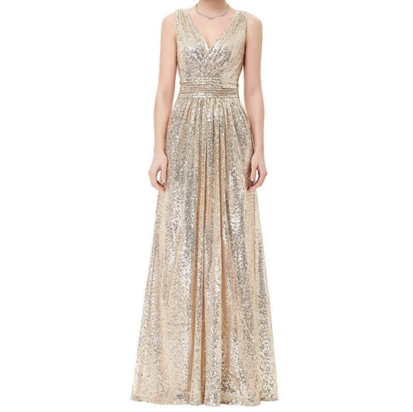 Kate Kasin Dresses & Skirts - Kate Kasin Gold Sequin Dress